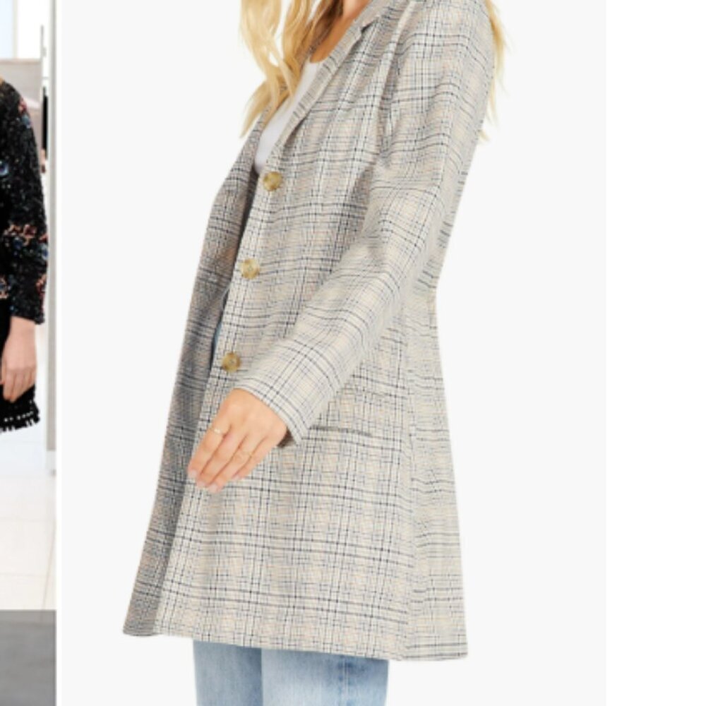 BD Dakota x Steve Madden Plaid Behavior Longline Blazer Size Medium - Picture 2 of 11